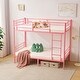 preview thumbnail 5 of 28, Twin Over Twin Bunk Bed For Kids Teens Adults, Heavy Duty Metal Bunk Bed With Ladder