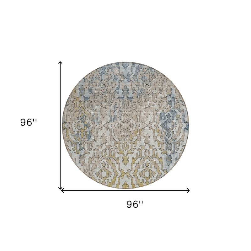 HomeRoots Medallion Transitional Rectangle Outdoor Rug