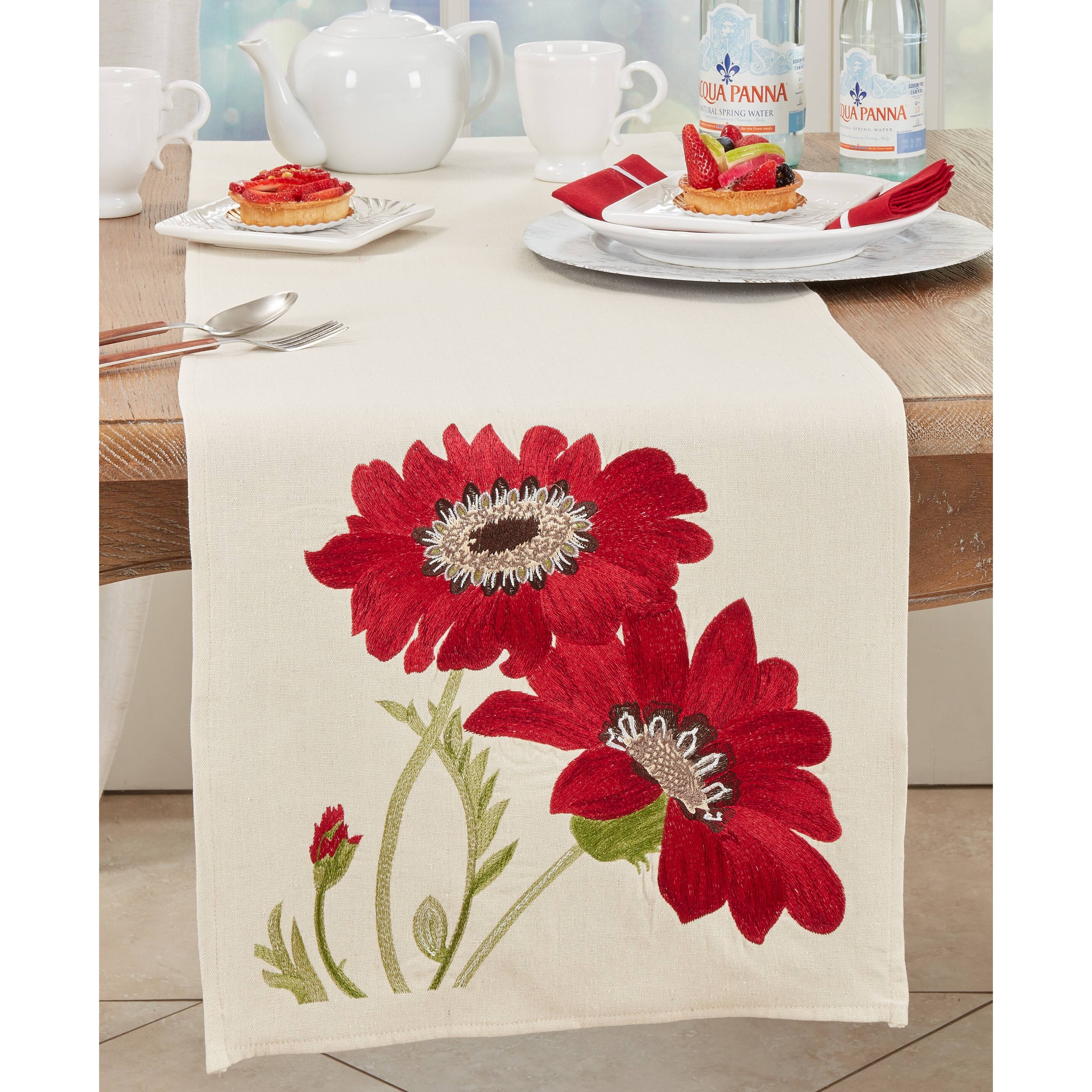 Elegant Bloom Embroidered Flowers Table Runner Bed Bath & Beyond