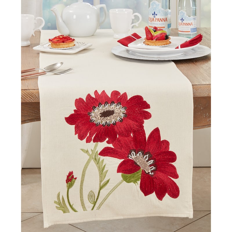 Elegant Bloom Embroidered Flowers Table Runner Bed Bath & Beyond