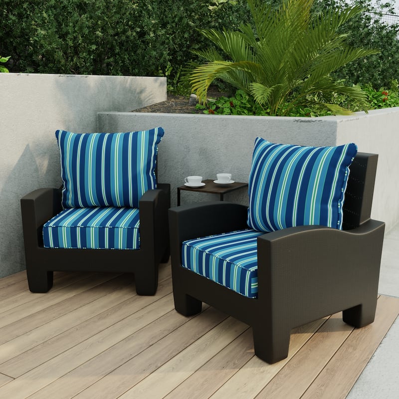 24" x 47" Outdoor Deep Seat Cushion Set with Welt - 46.5'' L x 24'' W x 6'' H