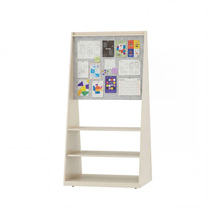3-in-1 Mobile Whiteboard & Felt Bulletin Board on Wheels