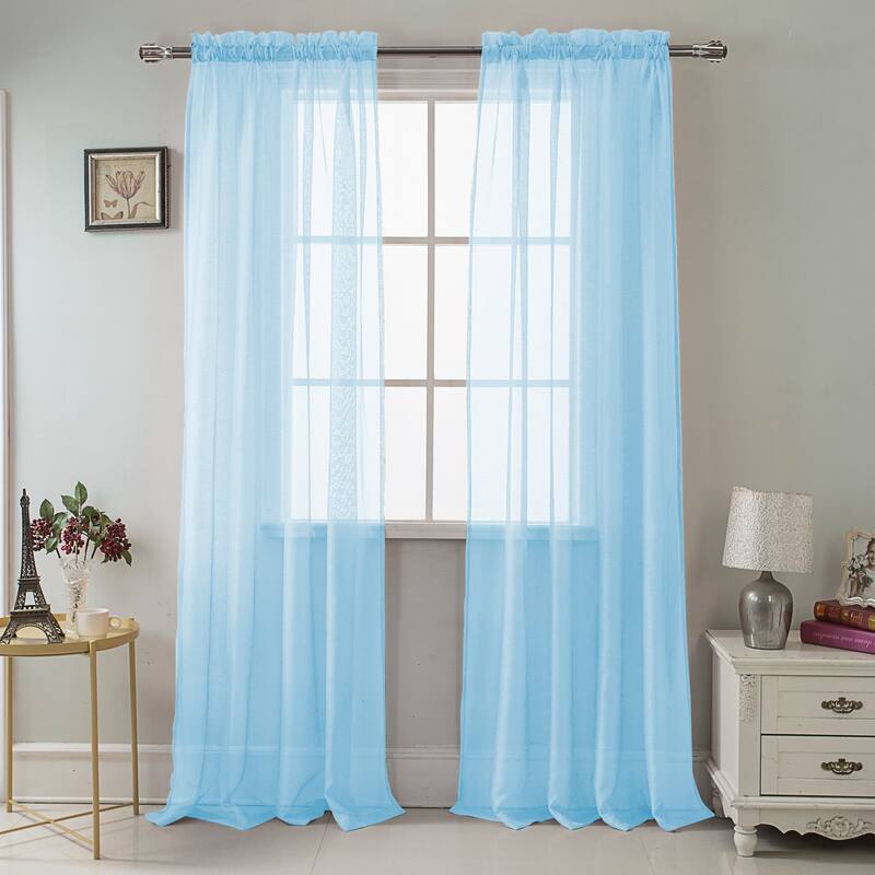 RT Designer Collection Celine Sheer 84 or 90-inch Rod Pocket Curtain Panel