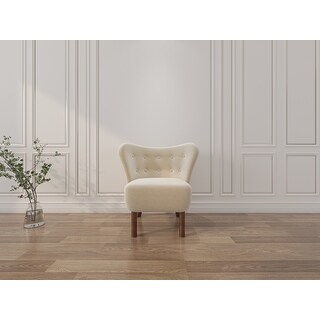 Modern Accent Chair with Solid Wood Legs for Living Room - Bed Bath ...
