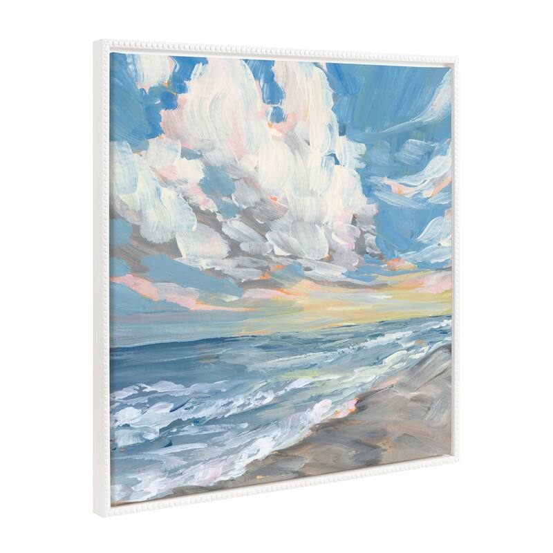 Kate and Laurel Sylvie Beaded Fort Myers Beach Canvas by Emily Kenney - 30x30