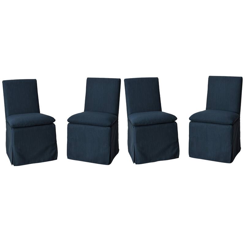 KINWELL Performance Fabric Slipcover Dining Chair Side Chair With Casters