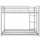 preview thumbnail 29 of 30, Full over Full Low Bunk Bed with Ladder, White Metal Frame