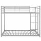 preview thumbnail 8 of 9, Silver Full over Full Size Metal Low Bunk Bed with Ladder and Fence for Kids