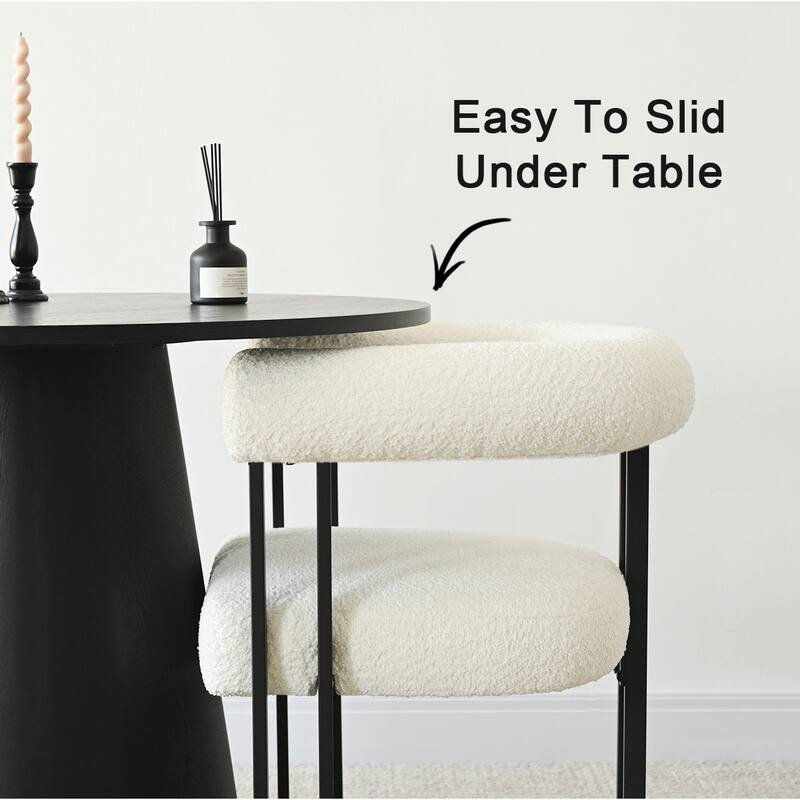 Fabric Arm Chair in Beige (Set of 4)