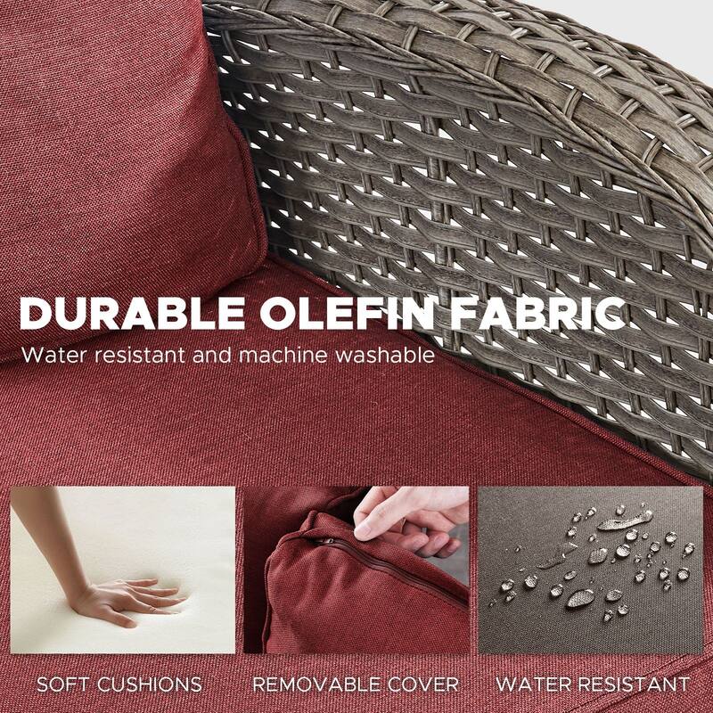 7 Pieces Sofa with Swivel Chairs Ottomans and Table Set