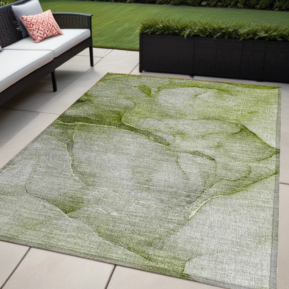 Mato Contemporary Abstract Weather Resistant Blended Style Outdoor Rug