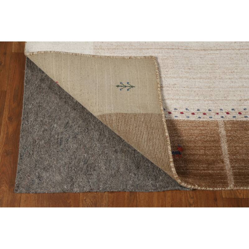 Tribal Gabbeh Indian Area Rug Hand-Knotted Wool Carpet - 5'6" x 7'8"