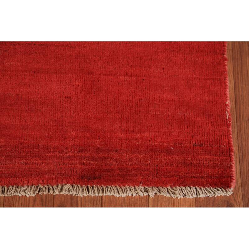 Red Gabbeh Oriental Area Rug Handmade Wool Carpet - 8'2" x 9'8"