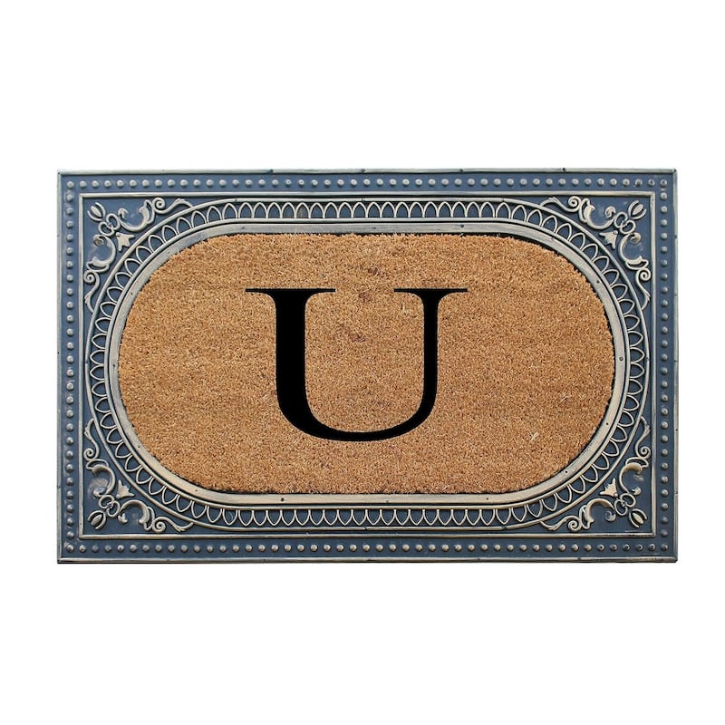 A1HC First Impression Carson Rubber and Coir 24" X 39", Heavy Duty, Easy to Clean Outdoor Monogrammed Doormat