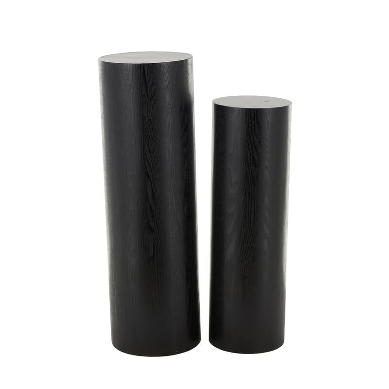 Wood Handmade Pedestal Table - Set of 2 Brown, Black or White - Roche River Decor