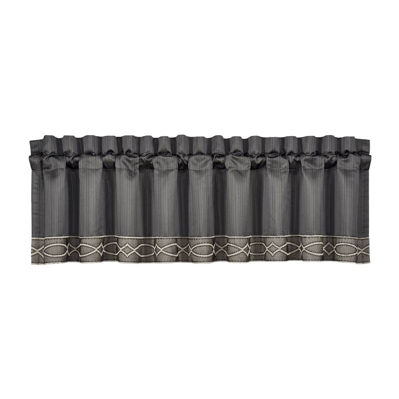 J. Queen New York Deco Charcoal Window Straight Valance