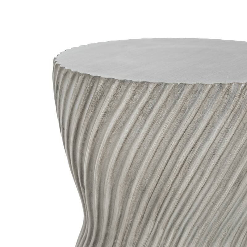Christopher Knight Home - 13.75" Contemporary MGO Concrete Accent Side Table, Spiral Hourglass Design - Grey