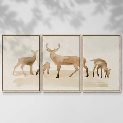 Whitetail Herd I - Multi Piece Framed Canvas