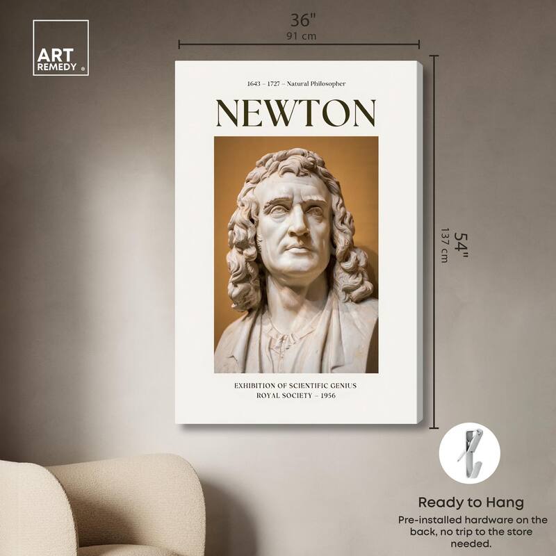 Newton's Likeness in Marble Canvas by Art Remedy, Gallery Wrapped