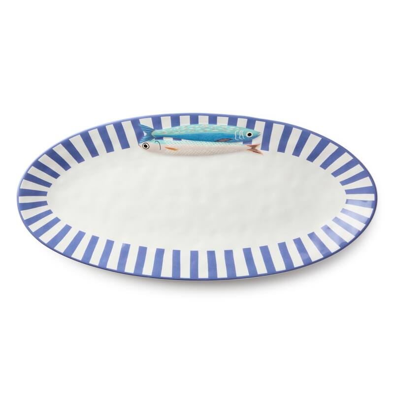 Certified International Something Fishy Fish Platter, 18" x 8.25" - 18.00"L x 8.25"W x 1.13"H