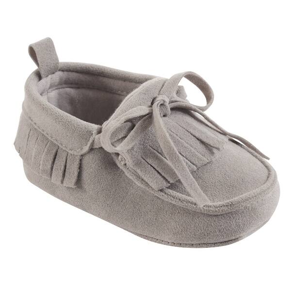 slide 1 of 1, Hudson Baby Infant Unisex Moccasin Shoes, Gray 0-6 Months - Gray