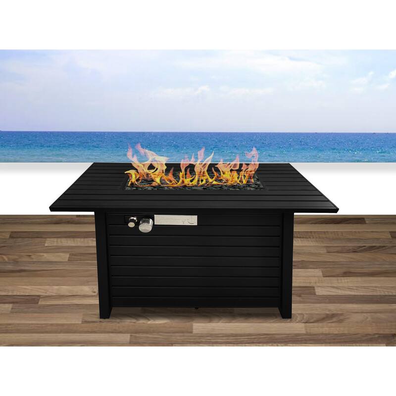 LSI Steel Propane/Natural Gas Fire Pit Table - Black