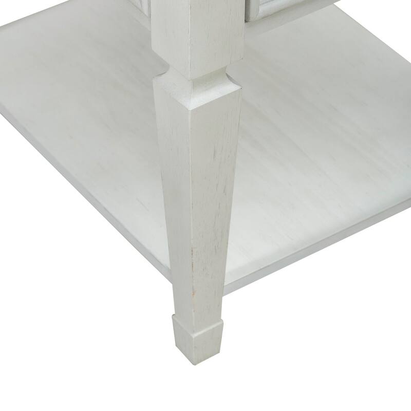 Allyson Park Wirebrushed White & Charcoal Drawer End Table