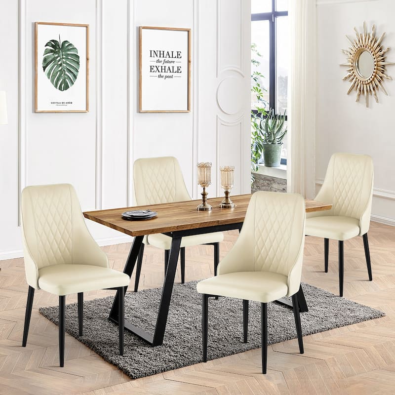 Faux Leather Upholstered Dining Chairs Set of 2 - 35.63"H x 17.72"W x 17.32"D
