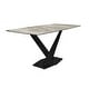 preview thumbnail 4 of 17, Voren 7-Piece Dining Set 55-Inch Rectangular Sintered Stone Dining Table and 6 Upholstered Chairs with Gold Base
