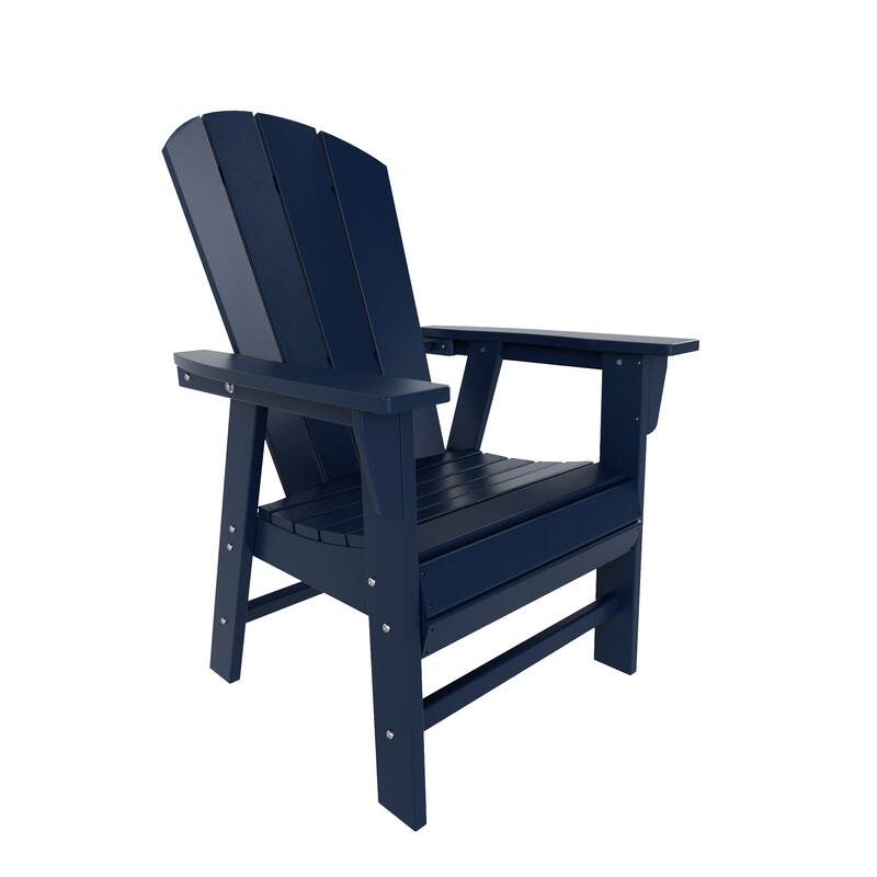 Laguna Hdpe All Weather Outdoor Patio Adirondack Dining Chair With Arms - Navy Blue