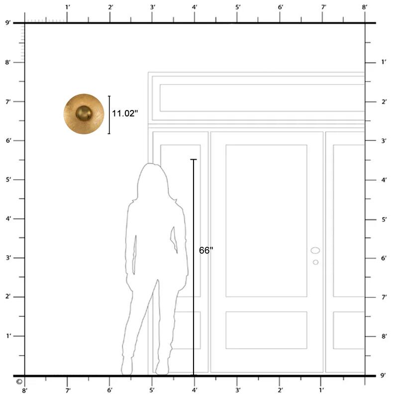 Gold Iron LED Wall Sconce with Interior Gold Leaf Finish Dimmable