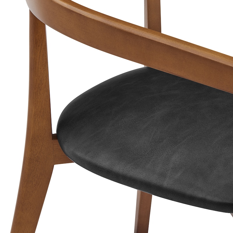 NPD Furniture Amy Faux Leather Dining Side Arm Chair (Set of 2)