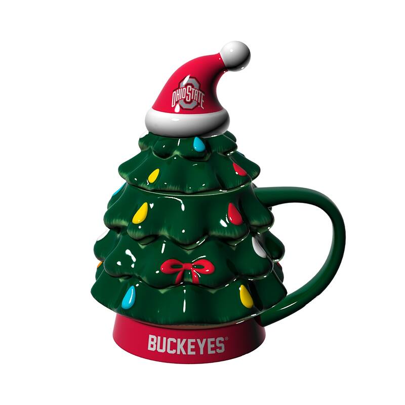 Ohio State University, 14 oz Ceramic Christmas Tree Cup Gift Set