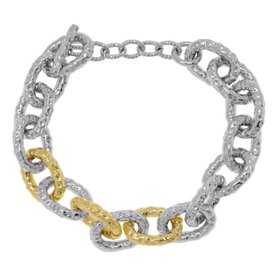 Victoria Townsend Two Tone Chain Textured Bracelet