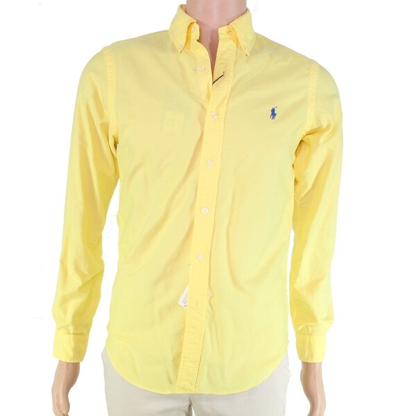 ralph lauren yellow button down shirt