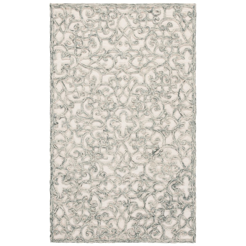 SAFAVIEH Handmade Trace Racheal Modern Wool Rug - 2' x 3' - Charcoal/Ivory