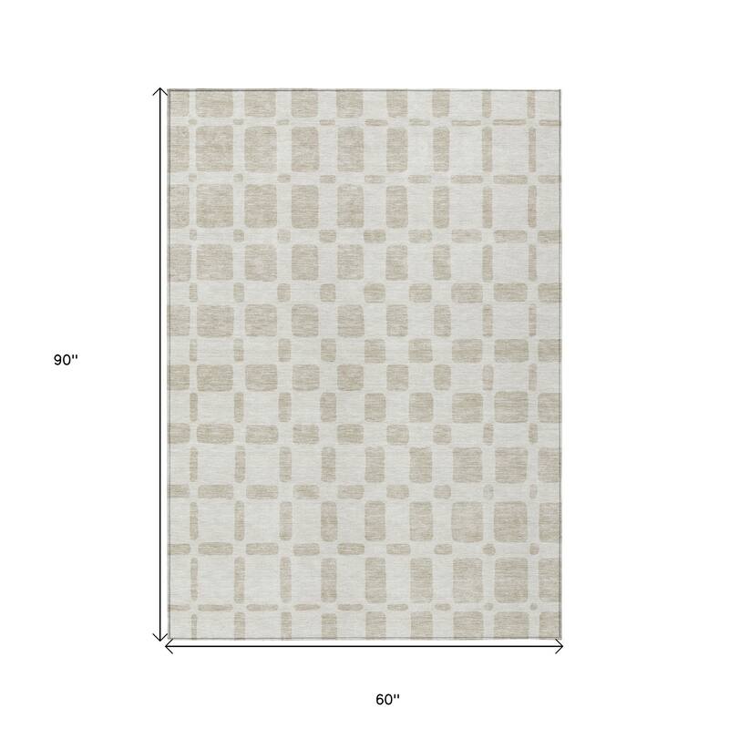 HomeRoots Geometric Transitional Rectangle Outdoor Rug