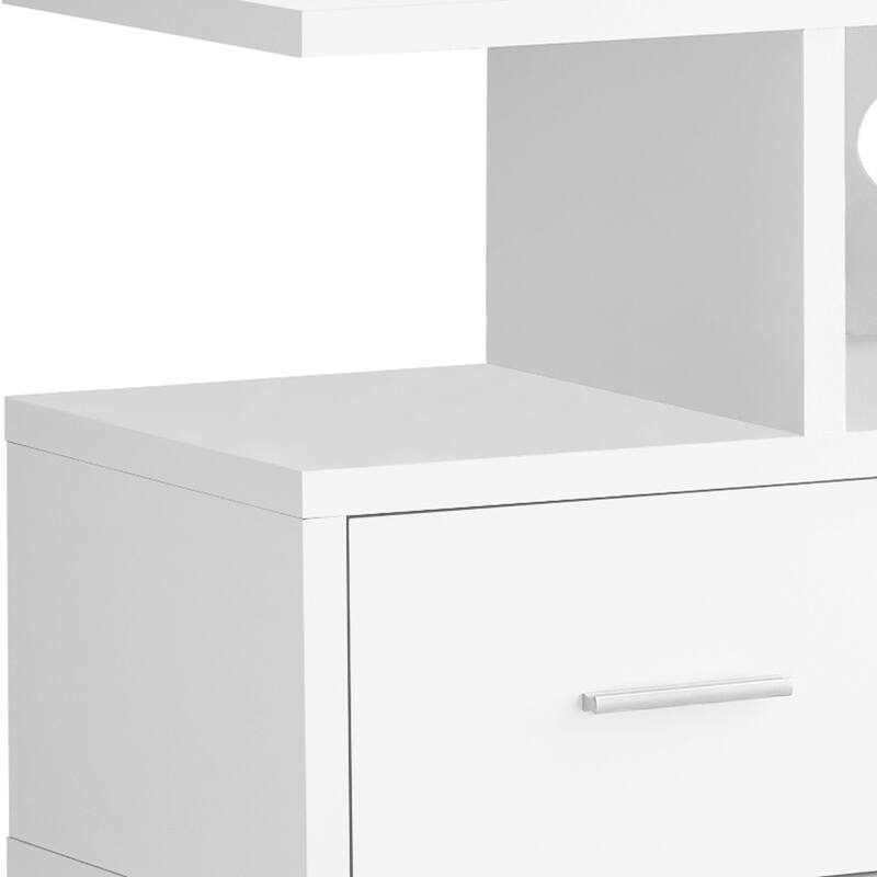 HomeRoots 47" White Cabinet Enclosed Storage TV Stand - n/a