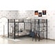 preview thumbnail 4 of 9, L-Shaped Twin Bunk Bed with Loft, Desk, and Shelves, Brown