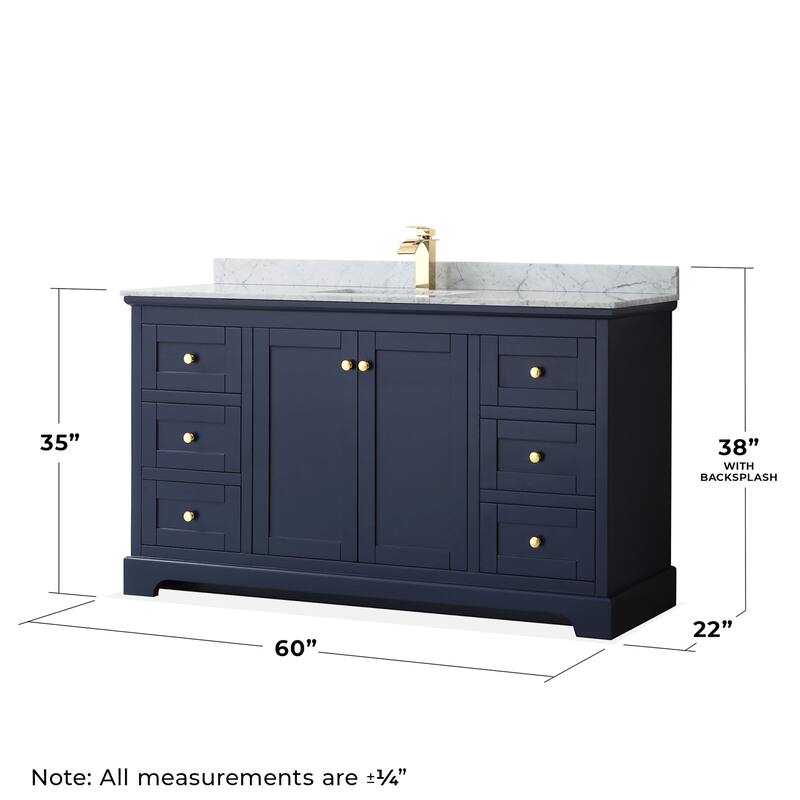Wyndham Collection Avery 60" Free Standing Single Basin Vanity Set
