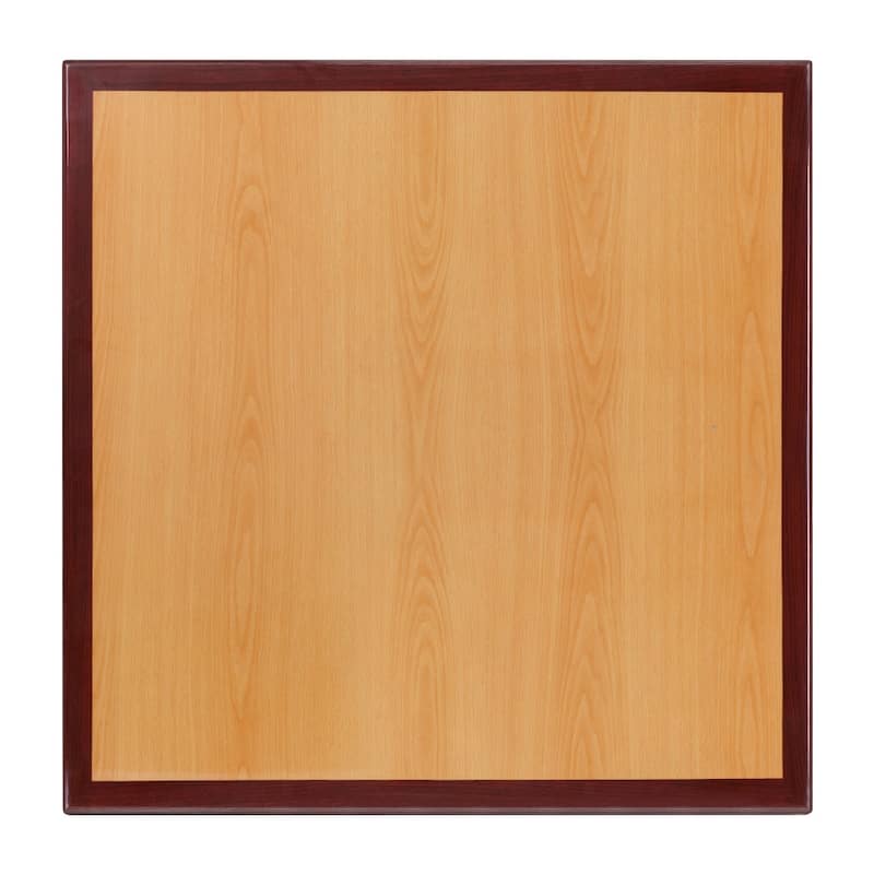 30" Square High-Gloss Cherry & Mahogany Resin Table Top with 2" Thick Drop-Lip - 30"W x 30"D x 2"H - 30"W x 30"D x 2"H - Cherry/Mahogany - Mahogany Finish