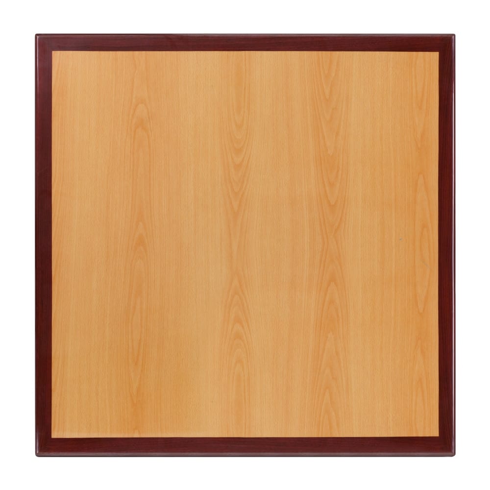 30" Square 2-Tone High-Gloss Resin Table Top with 2" Thick Drop-Lip - 30"W x 30"D x 2"H