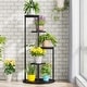 preview thumbnail 8 of 10, 4-Tier Plant Stand Indoor, Wood Plant Flower Shelf Holders for Balcony Black