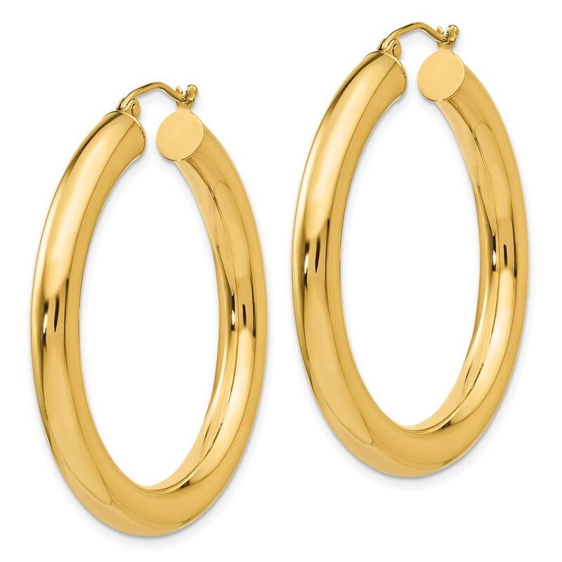 Curata 10k Yellow Gold 5mm Polished Lightweight Large Hoop Earrings - 30mm 35mm 40mm 45mm 50mm