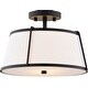 preview thumbnail 1 of 9, Vaxcel Lighting C0329 Marion 2 Light 13" Wide Semi-Flush Drum Ceiling Matte Black