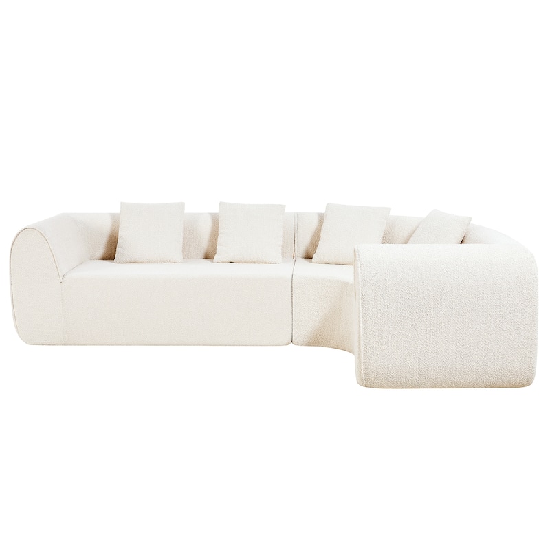 Christopher Knight Home - Curved Modular 110" Upholstered Sectional Sofa