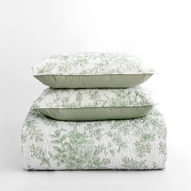 Wonderful Floral Quilt Set 3 Piece Cotton