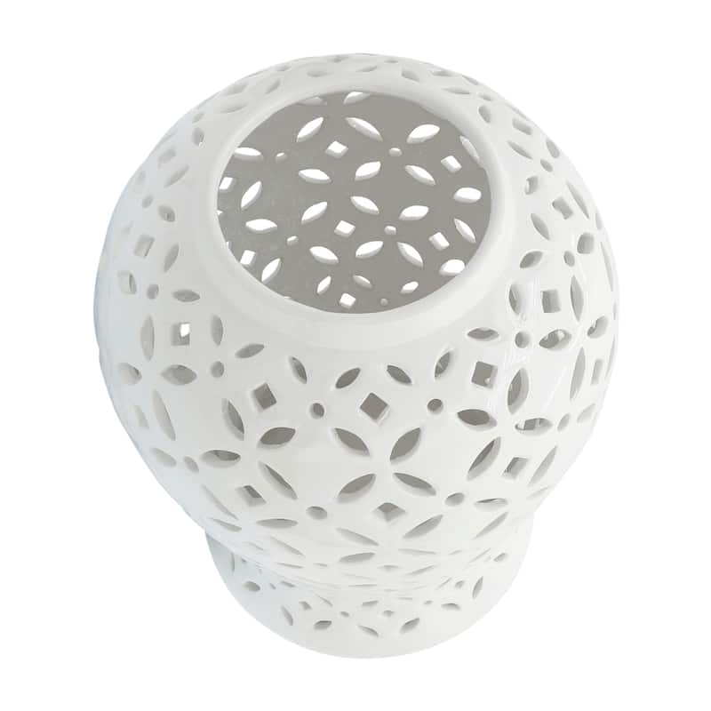 Sagebrook Home Neutral Ceramic Temple Ginger Jar
