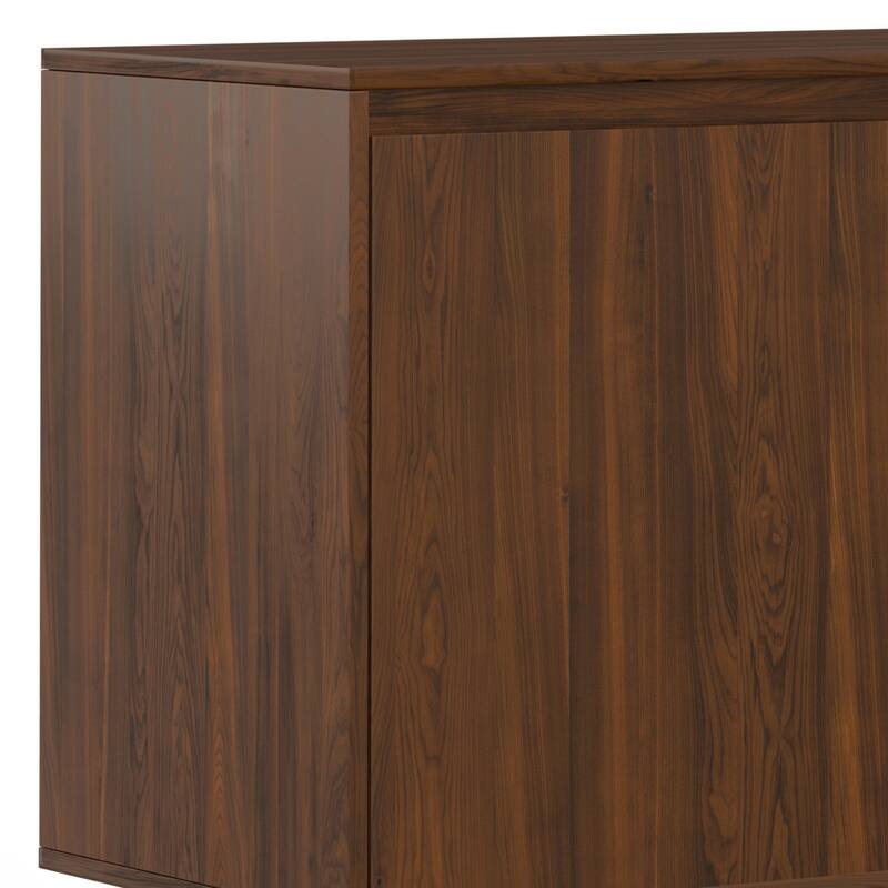 WYNDENHALL Moreno SOLID MANGO WOOD and Iron 60 x 18 inch Rectangle Contemporary 3 Door Sideboard Buffet - 60 inch Wide