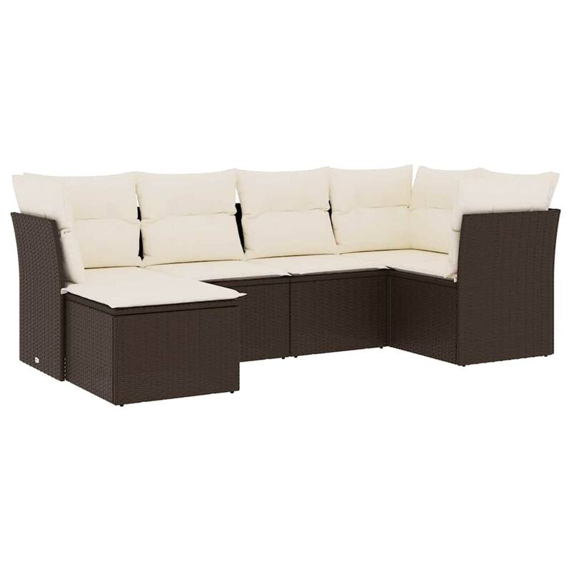 vidaXL Garden Sofa Set Brown, Cream White - 21.7 x 21.7 x 14.6